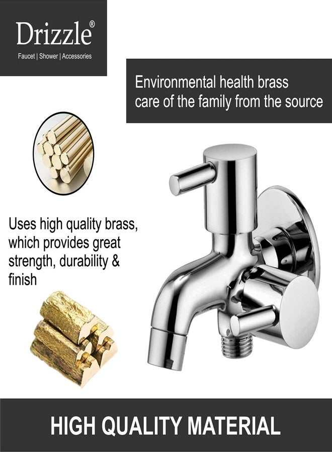 دريزل صنبور DRIZZLE Brass Flora 2 في 1 ثنائي الاتجاه / حنفيات الحمام / حنفية ربع دورة / حنفية تدفق الرغوة (فضي، تشطيب كروم، قطعتان) - Image 5